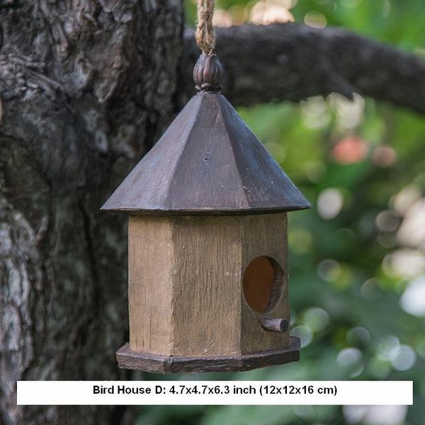 Resin Bird Nest for Garden Ornament, Bird House in the Garden, Lovely Birds House, Outdoor Decoration Ideas, Garden Ideas-ArtWorkCrafts.com