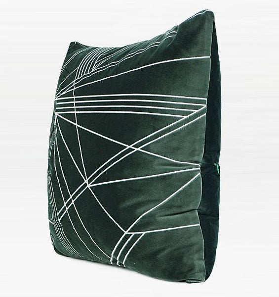 Modern Sofa Pillows, Dark Green Throw Pillows, Large Simple Modern Pillows, Decorative Pillows for Couch, Contemporary Throw Pillows-ArtWorkCrafts.com