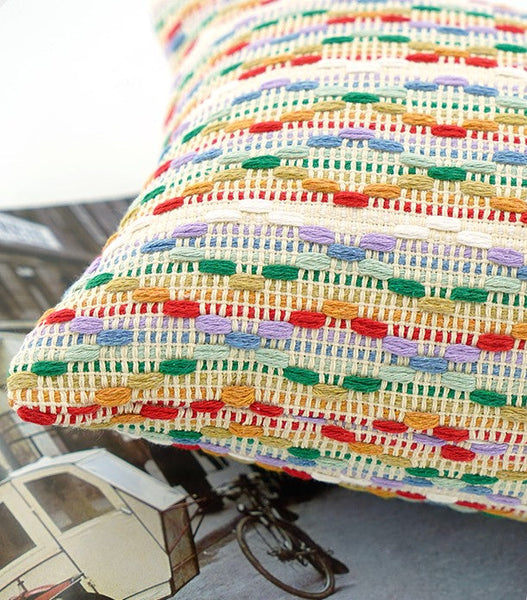 Multicolor Square Modern Throw Pillows for Couch, Colorful Contemporary Modern Sofa Pillows, Simple Decorative Throw Pillows, Large Throw Pillow for Interior Design-ArtWorkCrafts.com