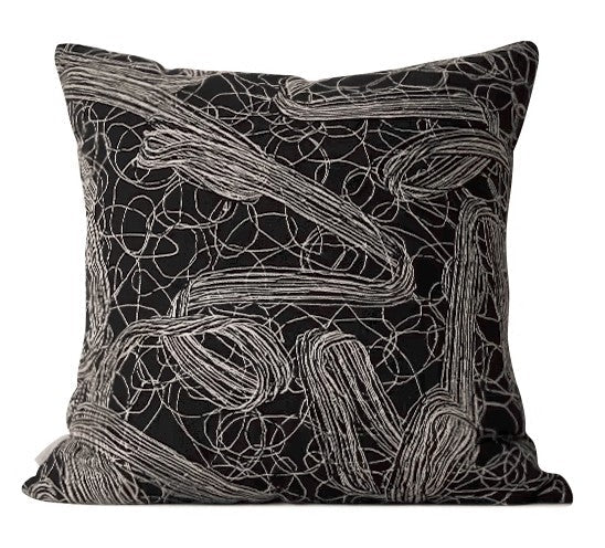 Decorative Pillow for Interior Design, Black Modern Throw Pillows, Simple Modern Throw Pillow for Couch, Modern Sofa Pillow Covers-ArtWorkCrafts.com
