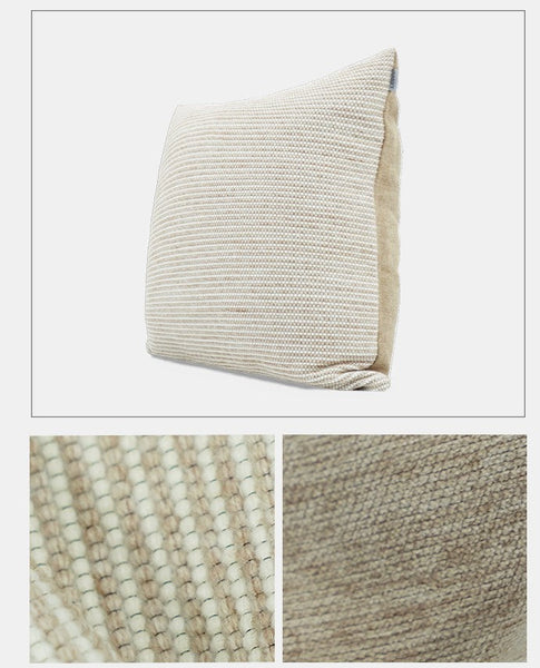 Contemporary Light Brown Modern Sofa Pillows, Large Square Modern Throw Pillows for Couch, Simple Decorative Throw Pillows, Large Throw Pillow for Interior Design-ArtWorkCrafts.com