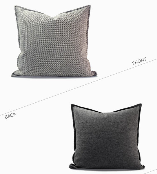 Simple Decorative Throw Pillows, Large Throw Pillow for Interior Design, Large Gray Square Modern Throw Pillows for Couch, Contemporary Modern Sofa Pillows-ArtWorkCrafts.com