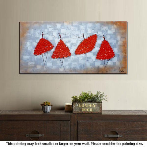 Modern Canvas Painting for Sale, Impasto Painting, Acrylic Abstract Painting, Ballet Dancer Painting, Modern Paintings, Paintings for Dining Room-ArtWorkCrafts.com