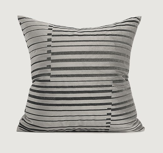 Large Modern Decorative Pillows for Sofa, Geometric Contemporary Square Pillows for Interior Design, Gray Modern Throw Pillows for Couch-ArtWorkCrafts.com