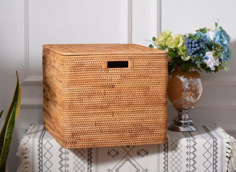 Graciadeco 4 Small Wicker Pantry Baskets 10 Inch Rectangle Woven Seagrass  Rattan Pantry Storage Baskets Set of 4 for Kitchen Shelves Cabinet