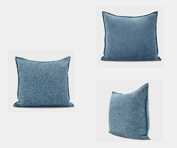 Large Modern Square Throw Pillows for Couch, Blue Modern Sofa Pillow, Blue Decorative Pillow, Simple Throw Pillow for Interior Design-ArtWorkCrafts.com