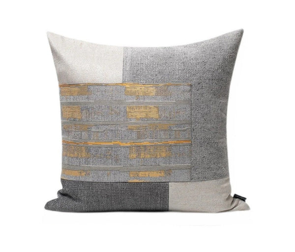 Large Gray Modern Pillows, Modern Simple Throw Pillows, Decorative Modern Sofa Pillows, Modern Throw Pillows for Couch-ArtWorkCrafts.com