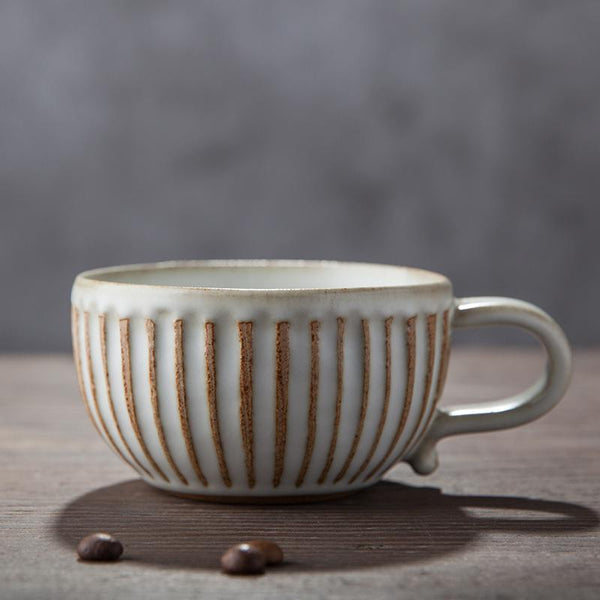 Breakfast Milk Cups, Latte Coffee Cup, Tea Cup, Coffee Cup and Saucer Set，Cappuccino Coffee Mug-ArtWorkCrafts.com