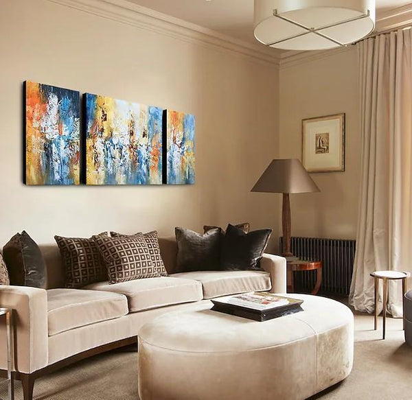 Acrylic Painting on Canvas, Modern Paintings for Living Room, Hand Painted Canvas Art, Palette Knife Paintings-ArtWorkCrafts.com