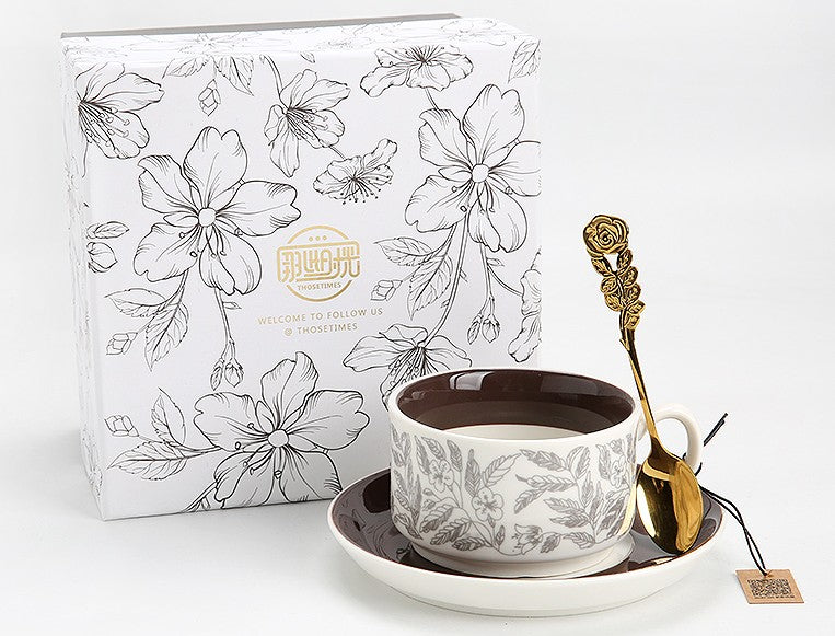 Vintage Bone China Porcelain Tea Cup Set, Unique British Tea Cup and Saucer in Gift Box, Royal Ceramic Cups, Elegant Ceramic Coffee Cups-ArtWorkCrafts.com