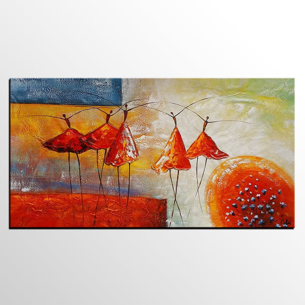 Simple Wall Art Ideas, Ballet Dancer Painting, Canvas Painting for Sale, Buy Abstract Painting Online, Acrylic Painting for Bedroom-ArtWorkCrafts.com
