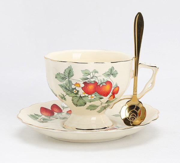 Beautiful British Tea Cups, Bone China Porcelain Tea Cup Set, Traditional English Tea Cups and Saucers, Unique Ceramic Coffee Cups-ArtWorkCrafts.com