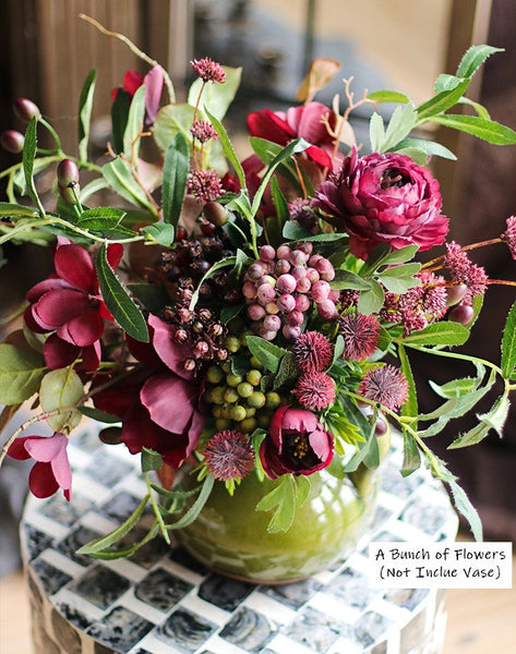 Beautiful Flower Arrangement for Home Decoration, Large Bunch of Peony Branch, Table Centerpiece, Real Touch Artificial Floral for Living Room-ArtWorkCrafts.com