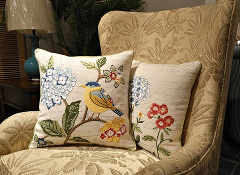 Bird Throw Pillows, Pillows for Farmhouse, Sofa Throw Pillows, Decorative Throw Pillows, Living Room Throw Pillows, Rustic Pillows for Couch-ArtWorkCrafts.com