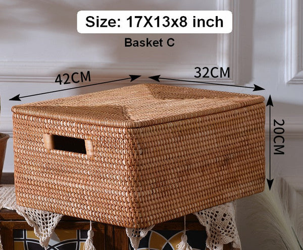 Storage Baskets for Toys, Rectangular Storage Basket for Shelves, Storage Basket with Lid, Storage Baskets for Bathroom, Storage Baskets for Clothes-ArtWorkCrafts.com