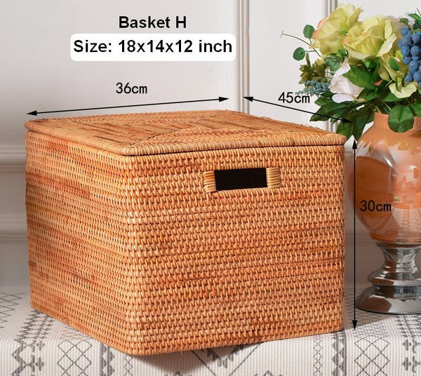 Storage Baskets for Bedroom, Extra Large Storage Basket for Clothes, Rectangular Storage Baskets, Storage Basket for Shelves-ArtWorkCrafts.com