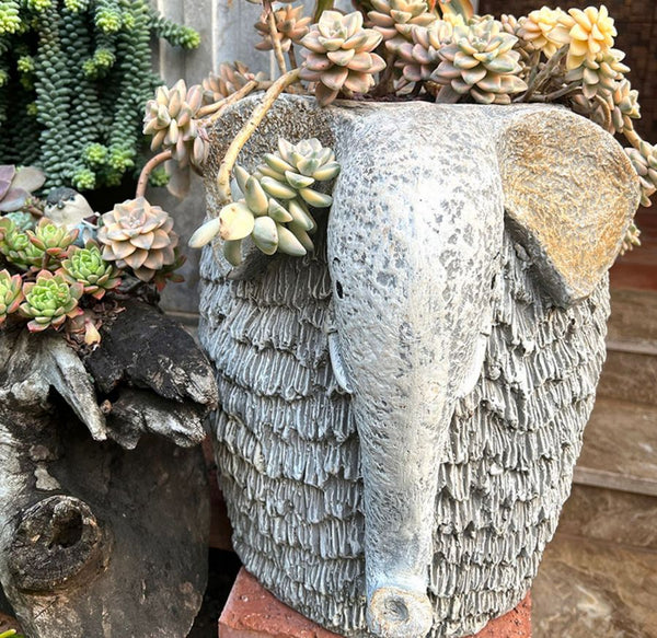 Elephant Flower Pot, Modern Animal Statue for Garden Ornaments, Large Elephant Flowerpot, Resin Statue for Garden, Villa Outdoor Decor Gardening Ideas-ArtWorkCrafts.com
