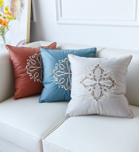 Modern Sofa Pillows, Flower Pattern Decorative Throw Pillows, Contemporary Throw Pillows, Large Decorative Pillows for Living Room-ArtWorkCrafts.com