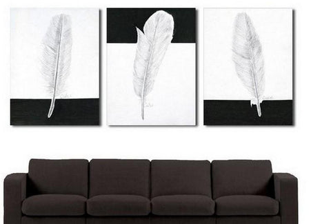 Canvas Painting, Abstract Painting, Living Room Wall Art, Modern Art, 3 Piece Wall Art, Abstract Painting, Black and White Art-ArtWorkCrafts.com