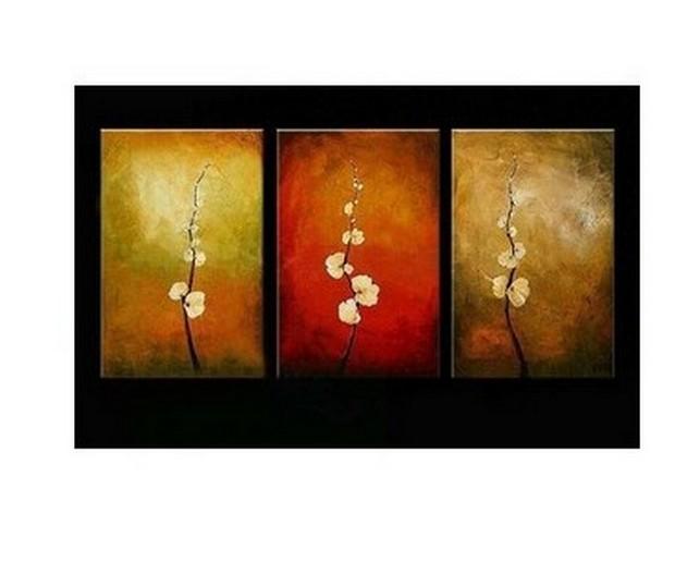 Flower Painting, Floral Art, Abstract Oil Painting, Living Room Art, Modern Art, 3 Piece Wall Art, Abstract Painting, Acrylic Art-ArtWorkCrafts.com