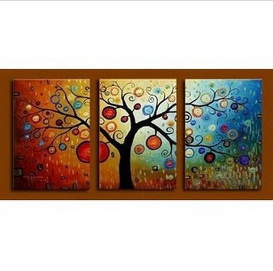 Abstract Art, Tree of Life Painting, Canvas Painting, 3 Piece Wall Art, Modern Artwork, Abstract Painting-ArtWorkCrafts.com