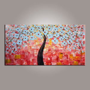 Flower Art, Abstract Art Painting, Tree Painting, Painting on Sale, Canvas Wall Art, Bedroom Wall Art, Canvas Art, Modern Art, Contemporary Art-ArtWorkCrafts.com