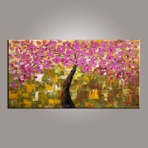 Canvas Art, Painting on Sale, Flower Tree Painting, Tree of Life Art Painting, Art on Canvas-ArtWorkCrafts.com