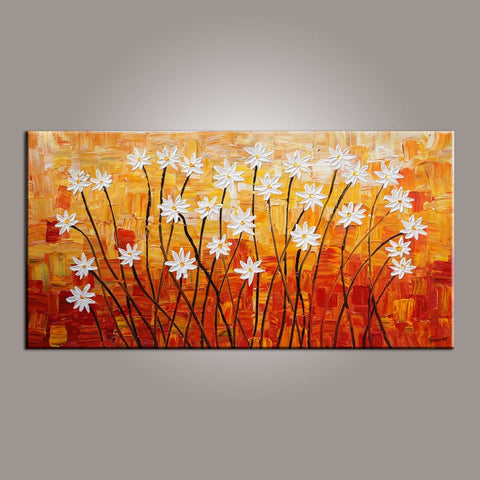 Spring Flower Painting, Painting for Sale, Flower Art, Abstract Art Painting, Canvas Wall Art, Bedroom Wall Art, Canvas Art, Modern Art, Contemporary Art-ArtWorkCrafts.com