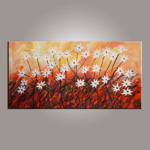 Flower Art, Abstract Art Painting, Acrylic Painting, Wall Painting, Canvas Wall Art, Bedroom Wall Art, Canvas Art, Modern Art, Contemporary Art-ArtWorkCrafts.com