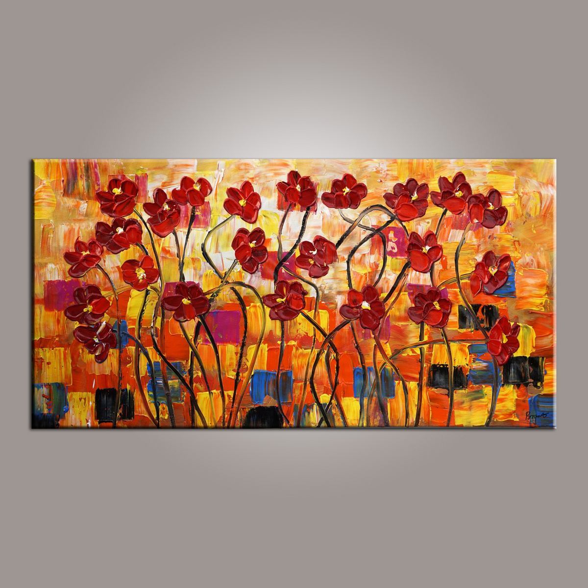 Spring Flower Painting, Canvas Wall Art, Painting for Sale, Flower Art, Abstract Art Painting, Bedroom Wall Art, Canvas Art, Modern Art, Contemporary Art-ArtWorkCrafts.com