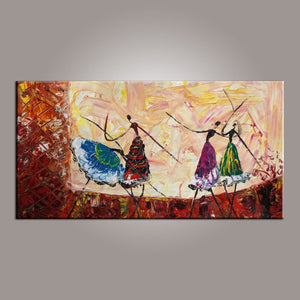 Abstract Painting, Ballet Dancer Art, Canvas Painting, Abstract Art, Hand Painted Art, Bedroom Wall Art-ArtWorkCrafts.com
