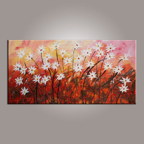 Wall Painting, Canvas Wall Art, Flower Art, Abstract Art Painting, Acrylic Painting, Bedroom Wall Art, Canvas Art, Modern Art, Contemporary Art-ArtWorkCrafts.com