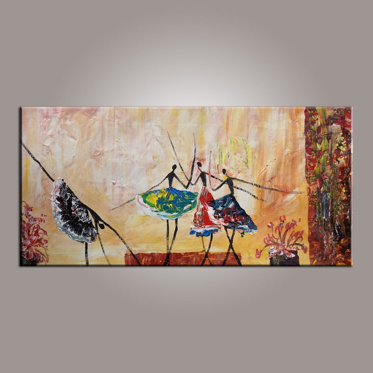 Canvas Painting, Large Art, Ballet Dancer Art, Abstract Painting, Abstract Art, Wall Art, Wall Hanging, Bedroom Wall Art, Modern Art, Painting for Sale-ArtWorkCrafts.com