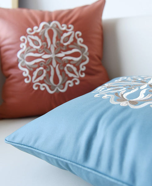 Modern Sofa Pillows, Flower Pattern Decorative Throw Pillows, Contemporary Throw Pillows, Large Decorative Pillows for Living Room-ArtWorkCrafts.com