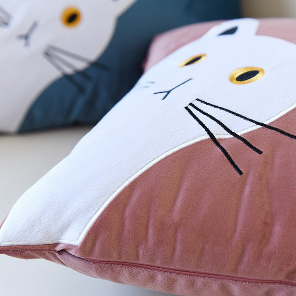 Modern Decorative Throw Pillows, Lovely Cat Pillow Covers for Kid's Room, Modern Sofa Decorative Pillows, Cat Decorative Throw Pillows for Couch-ArtWorkCrafts.com