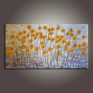 Art Painting, Flower Art, Modern Art, Contemporary Art, Abstract Art Painting, Canvas Wall Art, Living Room Wall Art, Canvas Art-ArtWorkCrafts.com