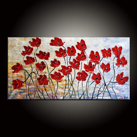 Flower Art, Modern Art, Art Painting, Contemporary Art, Abstract Art Painting, Canvas Wall Art, Living Room Wall Art, Canvas Art-ArtWorkCrafts.com