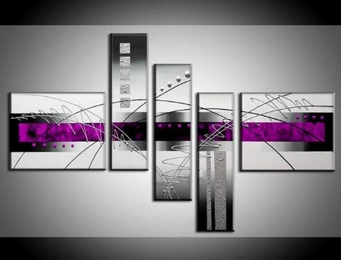 Large Wall Art, Abstract Painting, Huge Painting, Acrylic Art, 5 Piece Wall Painting, Canvas Painting, Hand Painted Art, Group Art-ArtWorkCrafts.com