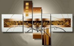 Canvas Painting, Hand Painted Art, Group Art, Huge Wall Art, Acrylic Art, 5 Piece Wall Art, Large Wall Art, Abstract Painting, Abstract Art, Canvas Painting-ArtWorkCrafts.com
