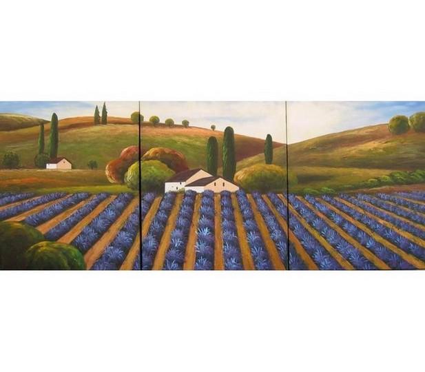 Lavender Field, Landscape Painting, Canvas Painting, Wall Art, Landscape Art, Wall Hanging-ArtWorkCrafts.com
