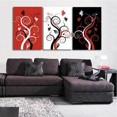 Tree of Life Painting, Abstract Art, Canvas Painting, Abstract Oil Painting, Living Room Art, 3 Piece Canvas Art, Abstract Painting, Acrylic Art-ArtWorkCrafts.com