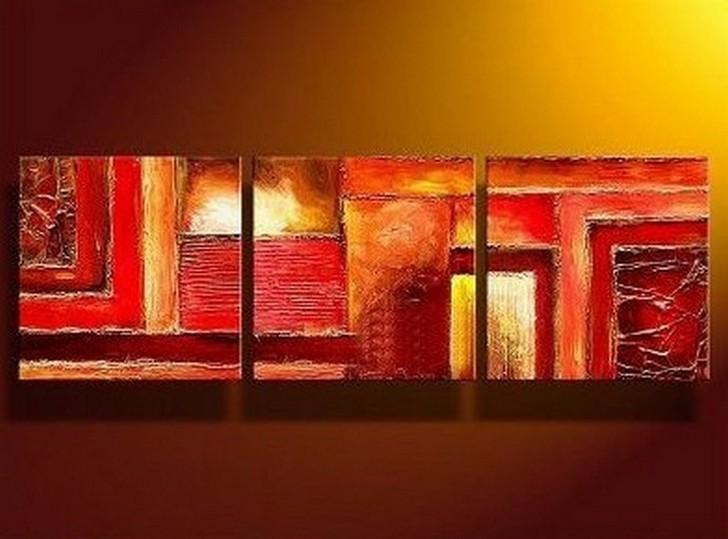 Canvas Painting, Wall Art, Red Art, Abstract Art, Abstract Painting, Large Oil Painting, Living Room Wall Art, Modern Art, 3 Piece Wall Art, Huge Painting-ArtWorkCrafts.com
