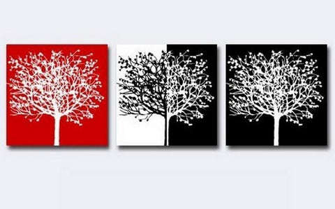 Tree of Life Painting, Abstract Art, Canvas Painting, Living Room Wall Art, Modern Art, 3 Piece Wall Art, Huge Art-ArtWorkCrafts.com