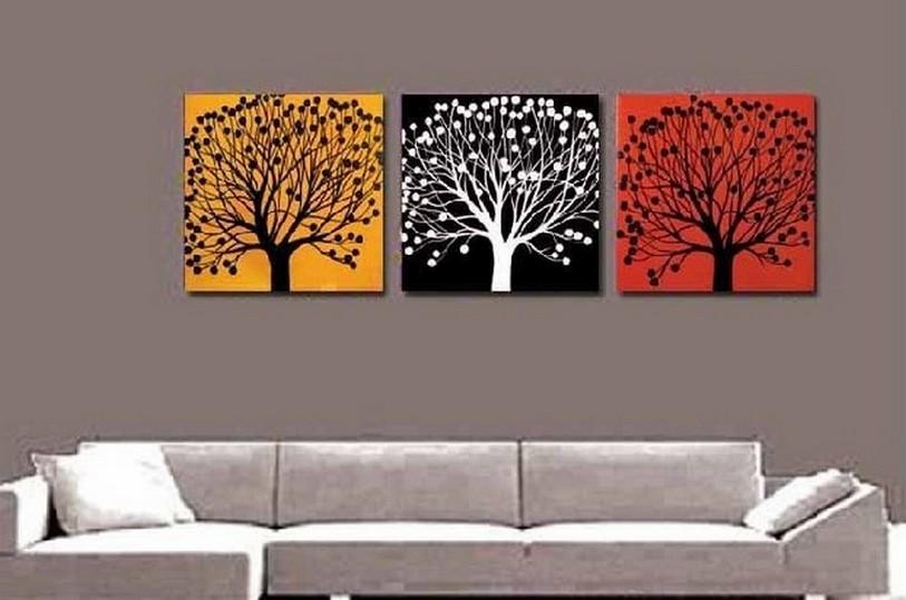 Tree of Life Painting, Abstract Painting, Large Oil Painting, Living Room Wall Art, Modern Art, 3 Piece Wall Art, Huge Art-ArtWorkCrafts.com