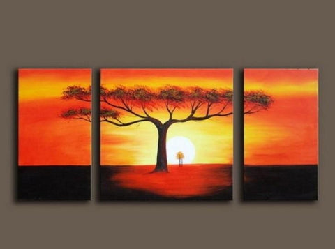 Tree Painting, Wall Art, Tree of Life Painting, Canvas Painting, Extra Large Painting, 3 Piece Canvas Art, Huge Wall Art-ArtWorkCrafts.com