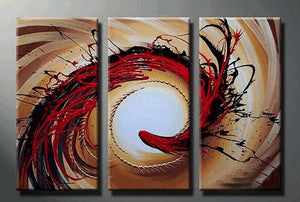Colorful Lines, Large Painting, Living Room Wall Art, Contemporary Art, 3 Piece Oil Painting, Large Wall Art, Ready to Hang-ArtWorkCrafts.com