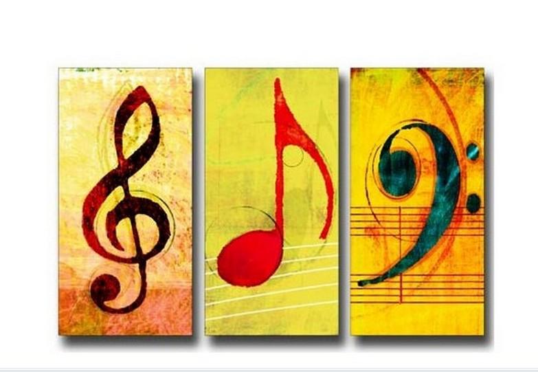Musical Notes, Abstract Painting, Large Painting, Living Room Wall Art, Contemporary Art, 3 Piece Oil Painting, Canvas Wall Art, Ready to Hang-ArtWorkCrafts.com