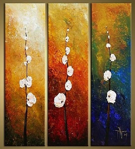 Flower Art, Bedroom Wall Art, Canvas Painting, Abstract Art, Large Art, Wall Painting, Abstract Painting, Acrylic Art, 3 Piece Wall Art, Canvas Art-ArtWorkCrafts.com