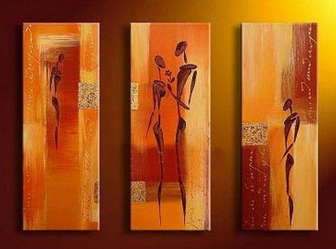 Large Painting, Abtract Figure Art, Bedroom Wall Art, Canvas Painting, Abstract Art, Abstract Painting, Acrylic Art, 3 Piece Wall Art, Canvas Art-ArtWorkCrafts.com