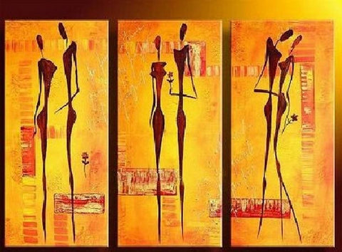 Modern Wall Painting, Abtract Figure Art, Bedroom Wall Art Paintings, Abstract Canvas Painting, Acrylic Art Painting, Simple Modern Art, 3 Piece Wall Art-ArtWorkCrafts.com